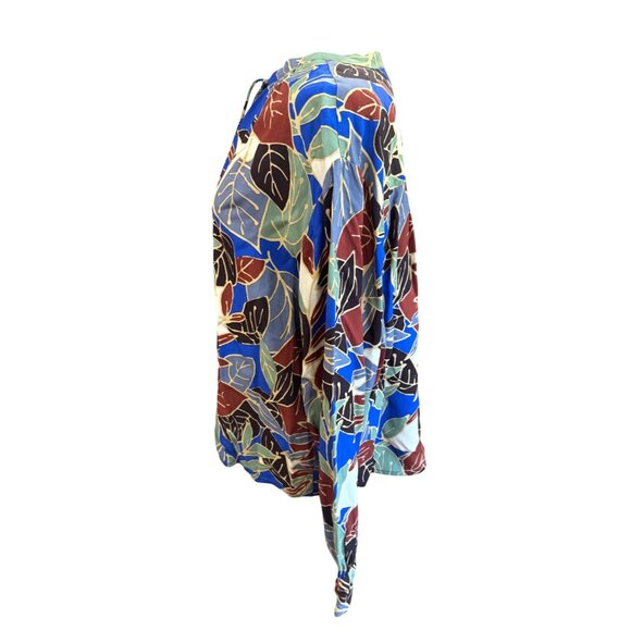Masai Gali Tunic Copenhagen Leaf Print Blouse M Viscose Long Sleeve Multicolor - Picture 4 of 9